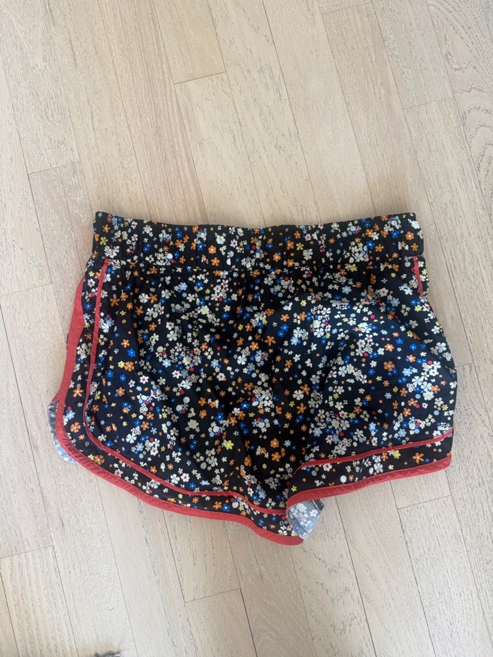Free People Movement Floral Black Running Shorts